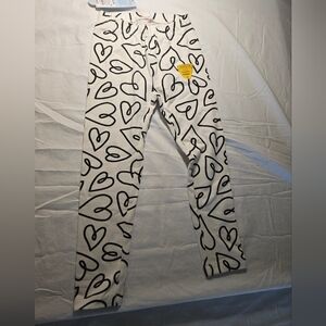 White Heart Patterned Pants girls legends size extra small 4/5